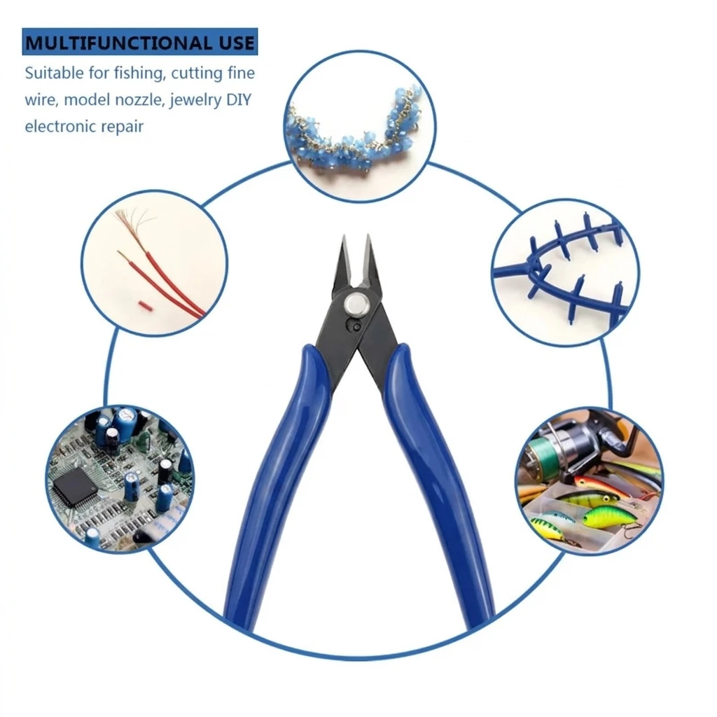 Electronics Repair Hobby - Kohlenstoffstahl-Diagonalzange, Präzisions-Seitenschneider für Elektronik, Weichkupfer, Schmuckreparatur,